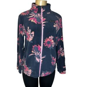 Columbia Girl Fleece Floral Jacket Zip Up size XL
